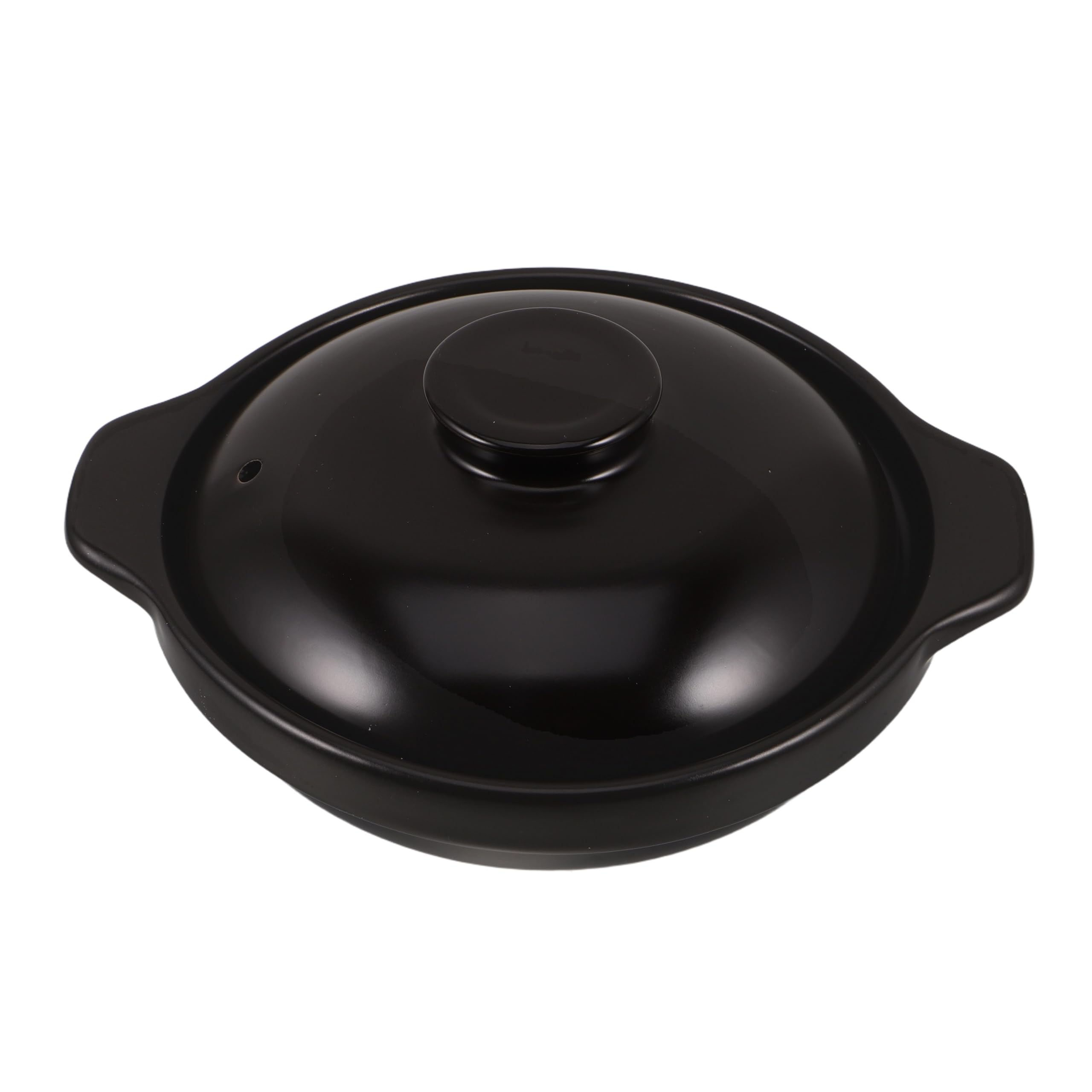 Olla de Barro de Cerámica de 1.7l con Asas Ergonómicas Resistente al Calor para Guisos y Cocina Coreana Tradicional Elegante y Práctica