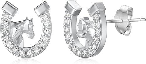 Aretes de plata de ley con diseño de animales para mujer, diseño de herradura, vaca, mariposa, gato, perezoso, koala, ajolote, erizo, ardilla,