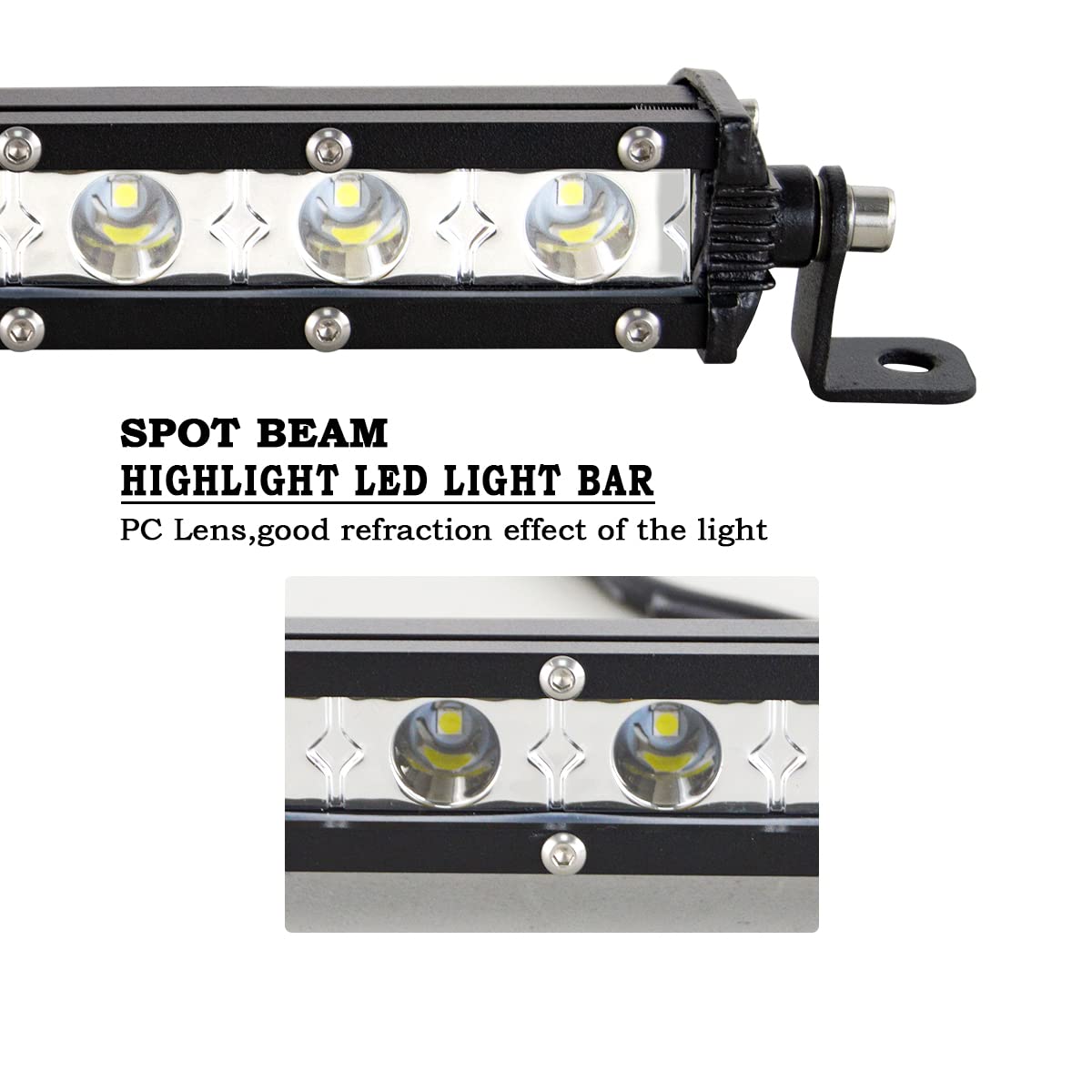 Willpower 15 cm 15 W Led oświetlenie robocze Bar jednorzędowe światło LED wiązka punktowa wodoodporne światła przeciwmgielne offroad światła do jazdy 4 x 4 ciągnik ciężarówka łódź ATV UTV SUV