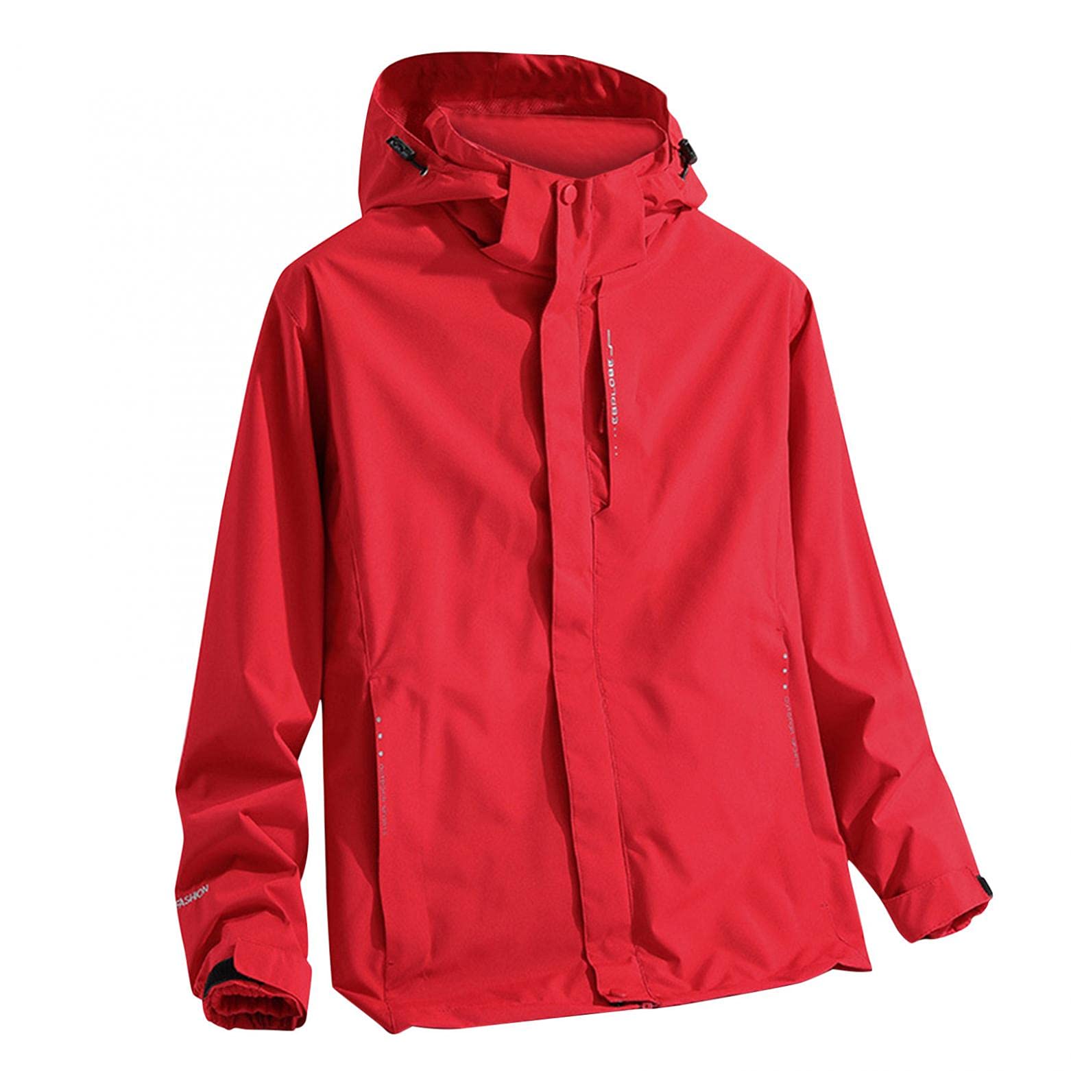 Regenjacken Jacke Herren Outdoor Rain Freizeitjacke Kapuze Regenjacke mit Wasserdichte Faltbarer Hardshell Regenmantel Durchgehendem Reißverschluss Leichte Jacke iFahrradfahren,Wandern