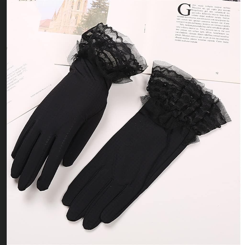 Lace Lace Women's Driving Gloves Thin Ice Silk Light Breathable Short Finger Gloves