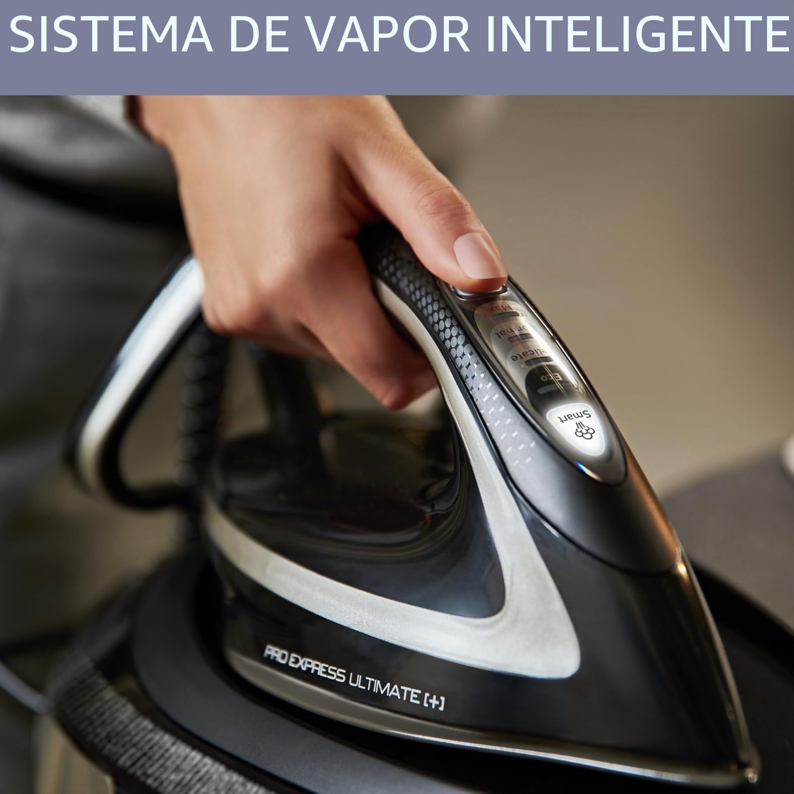 Calor Vapor de tecnología Función Pro Express Ultimate Pure+ GV9610C0-Centro de Planchado Profesional de Alta presión (650 g/min), 2830 W, 1.9 litros, Negro y Plateado