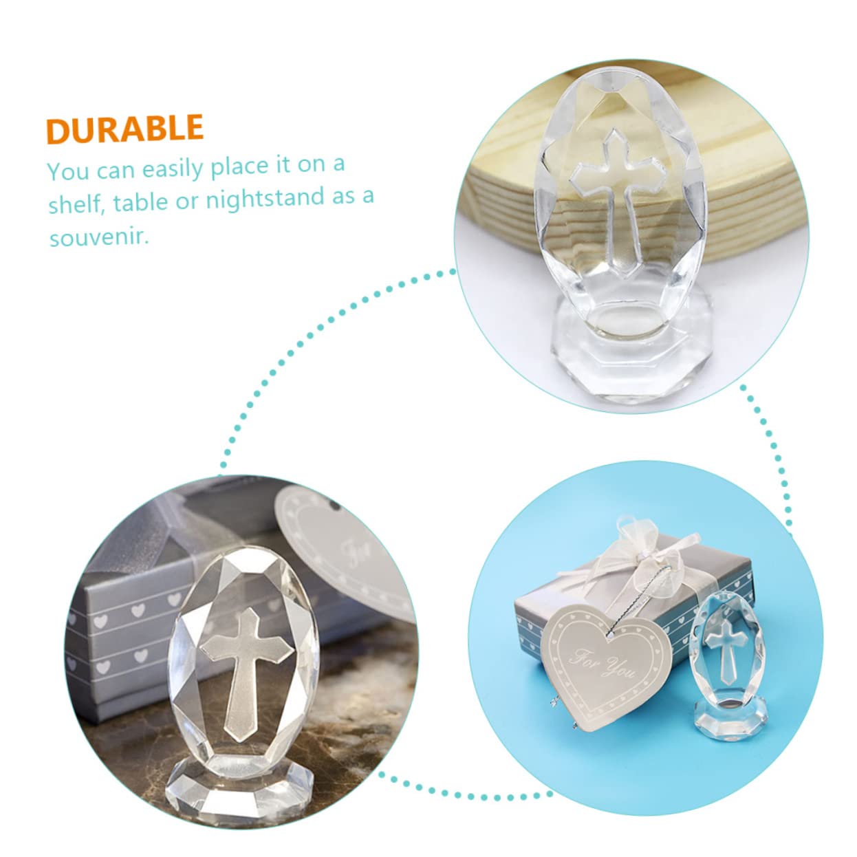 VICASKY Exquisite Crystal Cross Decoration Baptism Boys Duty Crystal Adornments Baby Shower Souvenir