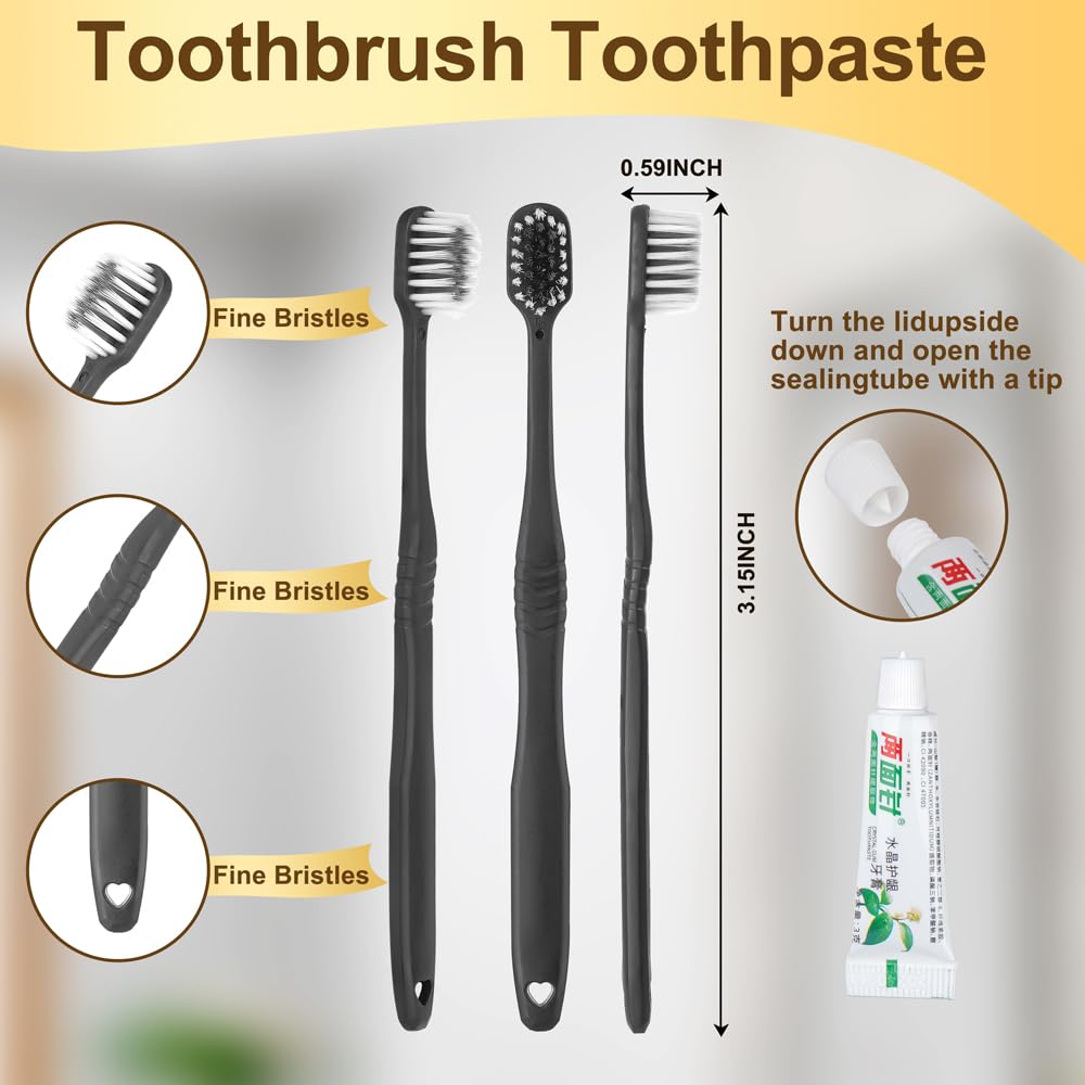 Brosse à Dents de Voyage, 40 Set, Brosses à Dents Jetable avec Dentifrice, Brosse à Dents Jetables, Toothbrushes pour L'hôtel, Le Camping, Les Voyages, Emballés Individuellement