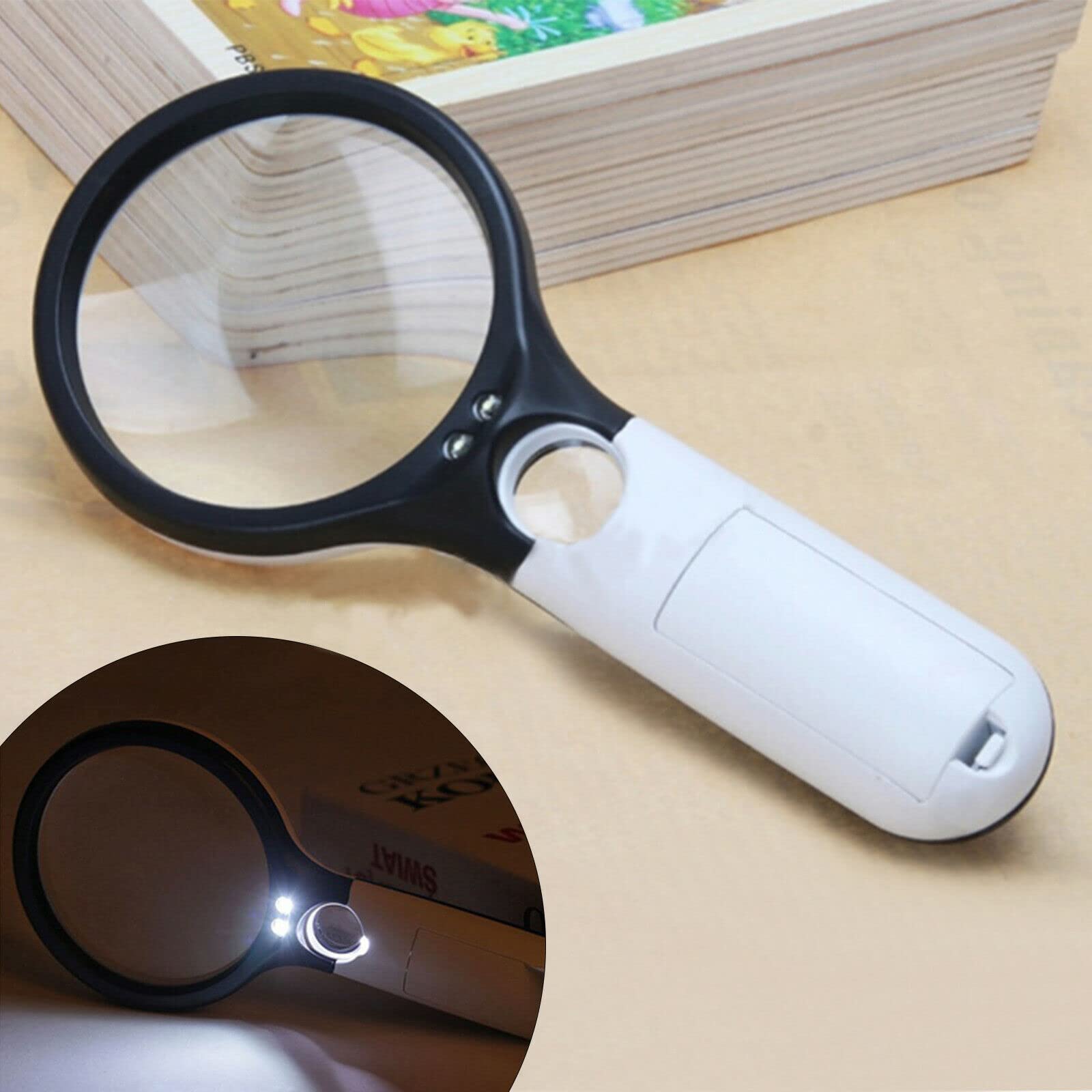 Magnifying Glass, 45X Handheld Reading Magnifying Glass with 3 LED Lights - Image 3