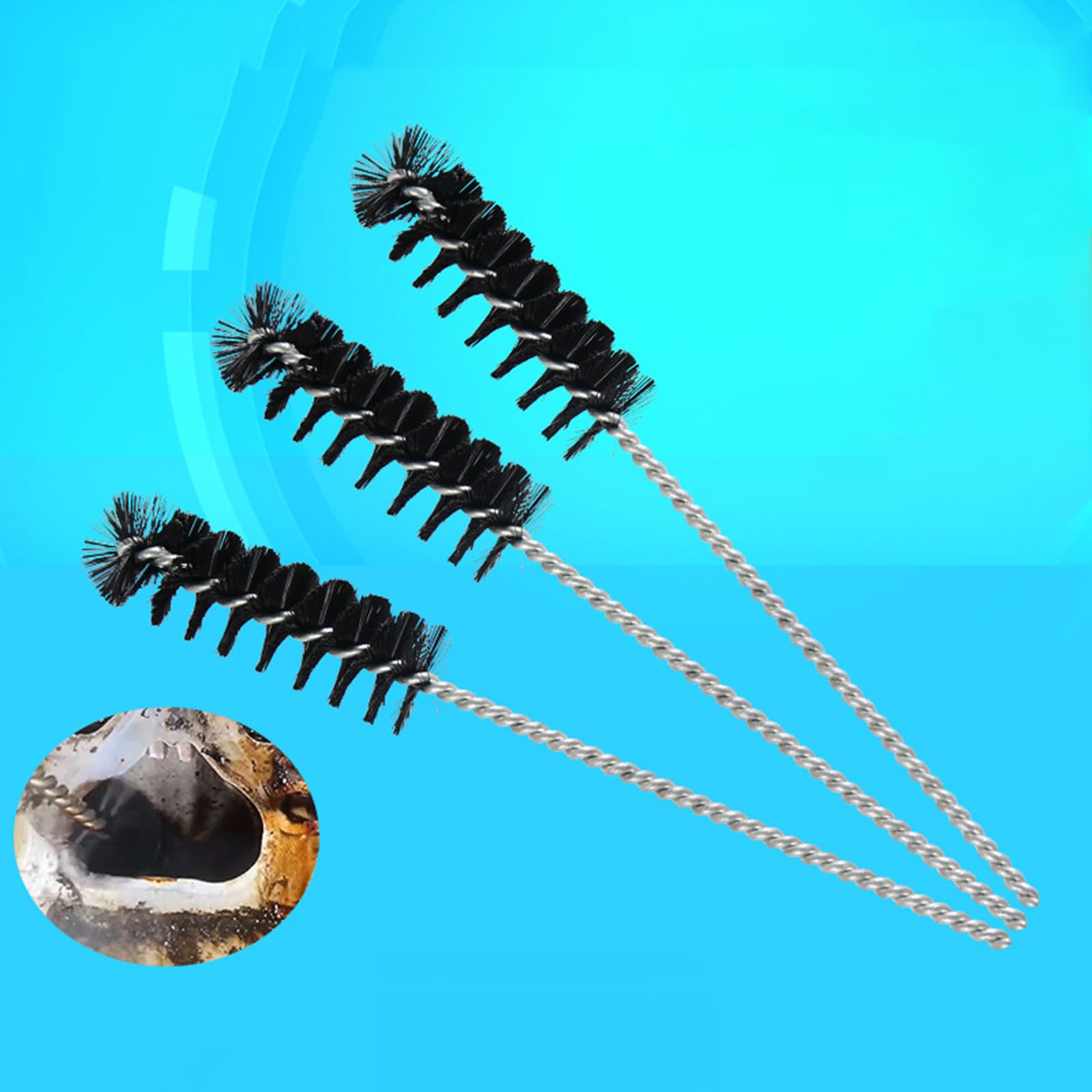 Brosse Nettoyage Carbone Pour Moteur - Pour Perceuse, Tuyaux, Pistons - Longueur 39 Cm - Voiture, Moto