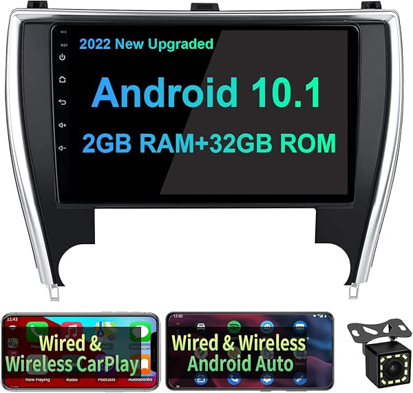 Wizanic Pantalla táctil de 10.2 pulgadas, 2+32 GB Android 10.1 radio de coche para Toyota Camry 2015-2017, Toyota Camry Head Unit estéreo con Apple Carplay y Android Auto, 2022 nuevo actualizado 🥇✔️ ® A Pedido 🏆™