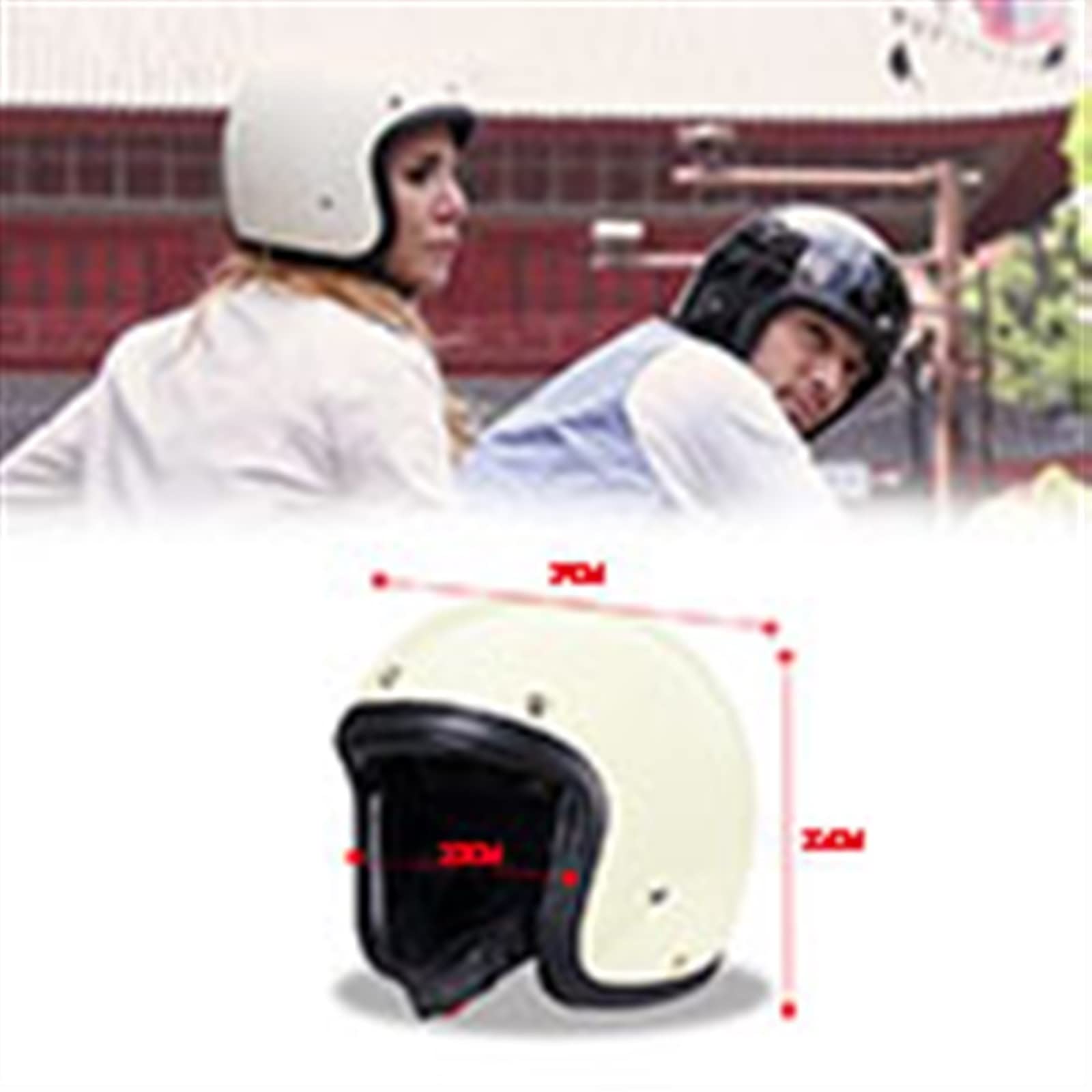 VVPEC Bluetooth Casque Moto Jet Vintage 3/4 Casque Moto Avec