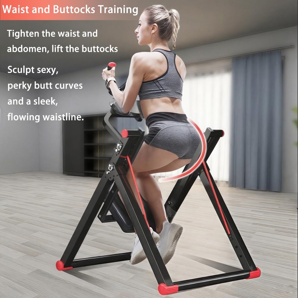 Vicamy Ab Machine, No-Track Silent Ab Machine for Home Gym, Adjustable Resistance, Foldable Full Body Ab Workout Equipment for Stomach Workout