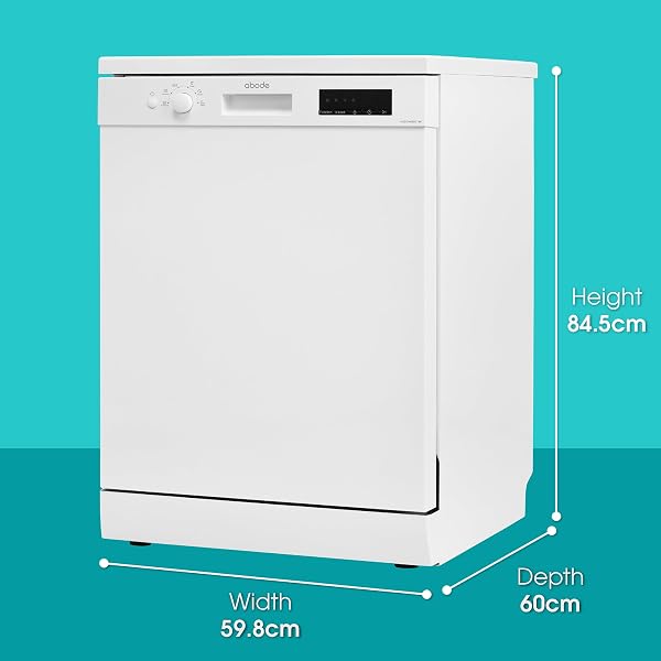 Abode Freestanding Dishwasher Class E with 12 Place Settings, 6 Wash Programs, 24-Hour Delay Start, Removable Cutlery Basket & Deep Clean Function in White A60DW00E1W - 3