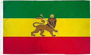 Ethiopia Flag 3x5ft Ethiopian Lion of Judah Rastafarian Rasta Green Yellow Red, premium quality, fade resistant, flag/banner
