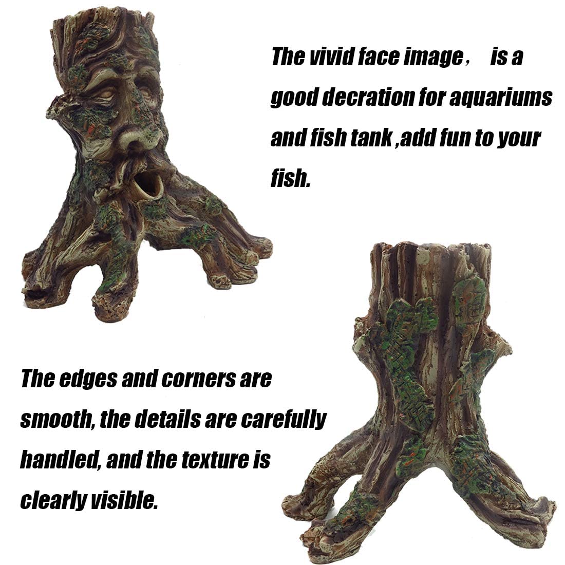 Tfwadmx Grand aquarium en bois flotté en décomposition tronc terrarium en résine creuse arbre racine bûche ornement décoration d'aquarium cachettes escalade accessoires pour barbu, dragon, serpent