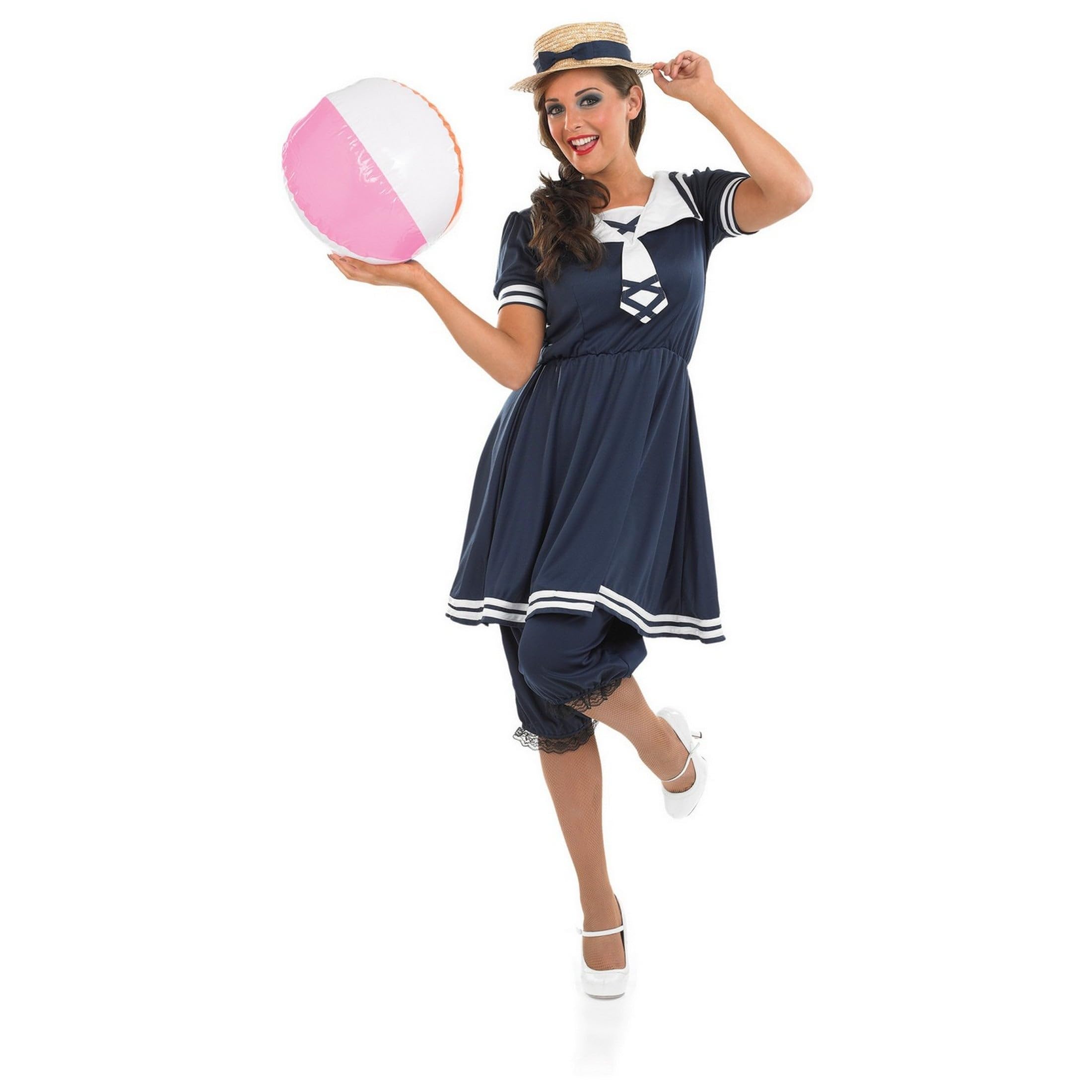 Fun Shack Disfraz Bañador Años 20 Mujer, Disfraces Bañista de Epoca, Despedida Soltera, Disfraz Mujer Carnaval