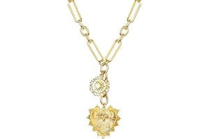UniLogue Sun Heart Shape Zircon Inlaid Thick Chain Choker