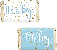 Vista 1 de Mini envoltorios de barra de caramelo con texto en inglés "It's a Boy" con texto en inglés "It's a Boy