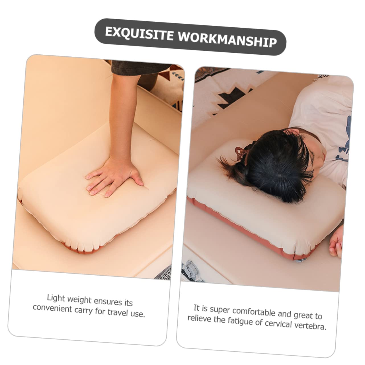 NAMOARLY Travel Pillows Ultra-Lightweight Inflatable Sleep Pillow for Camping Portable Quick Inflation Comfortable for Anywhere