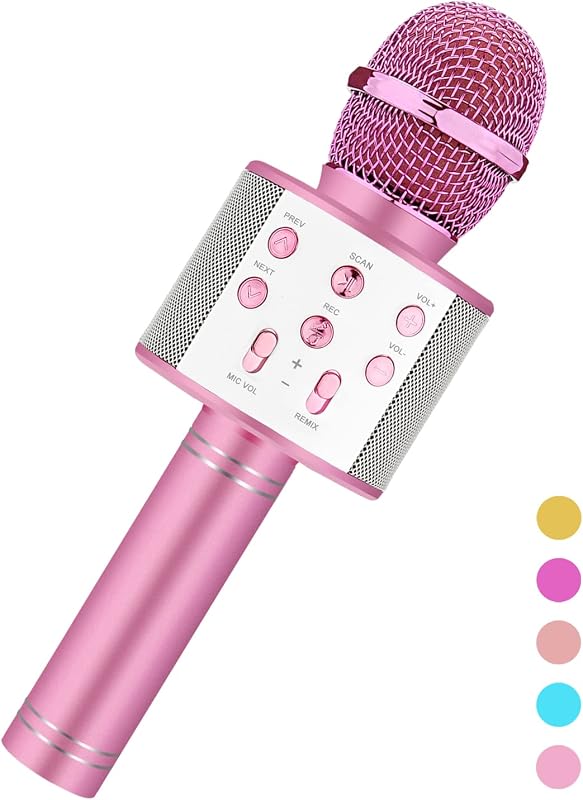 Kids Karaoke Microphone for Singing: Bluetooth Karaoke Microphone Wireless - Perfect Christmas Birthday Gifts for 2 3 4 5 6 7 8 Year Old Girls Toys