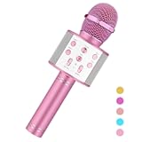 Kids Karaoke Microphone for Singing&colon; Bluetooth Karaoke Microphone Wireless - Perfect Christmas Birthday Gifts for 2 3 4 5 6 7 8 Year Old Girls Toys