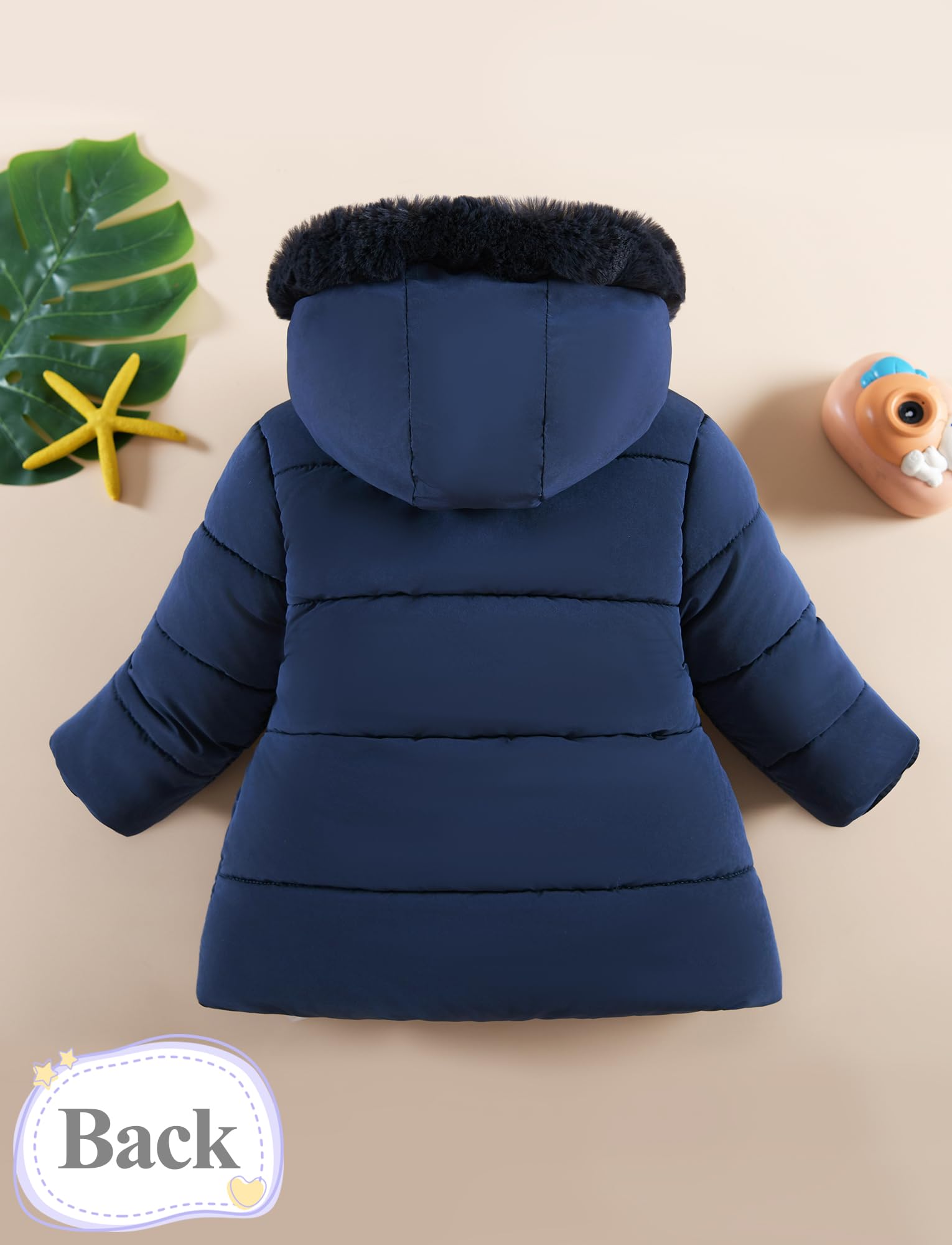 Happy Cherry - Chaqueta Invierno Niña Bebé con Forro Polar Abrigo Acolchado Cálido con Capucha Niños Niñas Infantil Ropa Gruesa Caliente para Nieve Al Aire Libre - 1-5 Años
