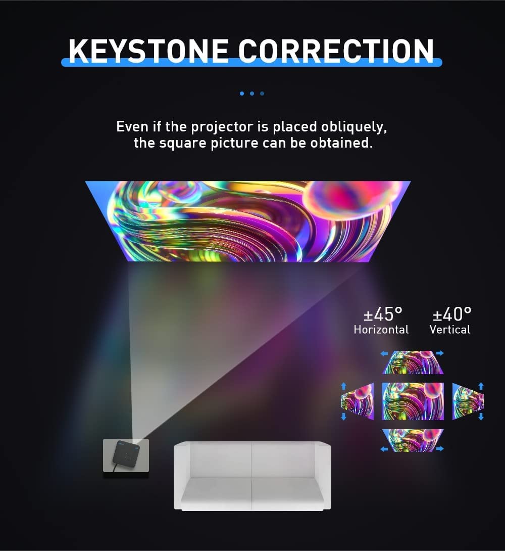 ARTSZY Proiettore Mini DLP P15 Proiettore video tascabile compatibile con HDMI Portatile Android Home Theater Bluetooth 3D Proyector