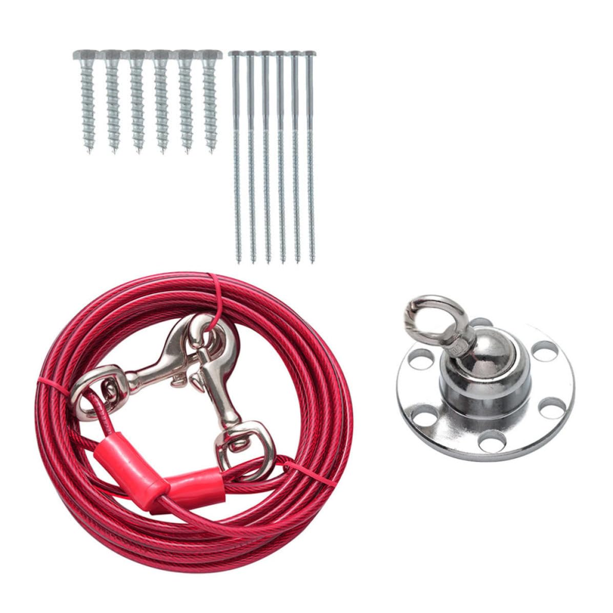 Piquet d'attache rotation 360 degrés Happyyami en acier inoxydable pour pelouse