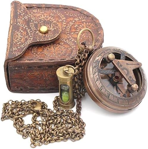 Miniatura 3 de RII Nautical - Collar magnético direccional vintage con cita de la famosa escritura grabada, regalos de bautismo con estuche de cuero y madera para