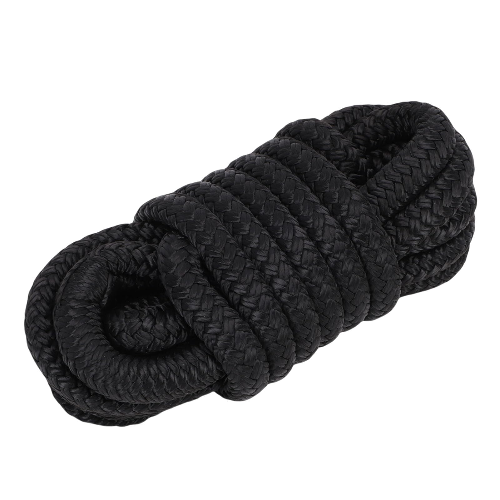 Generic Cavo per Ormeggio in Nylon Intrecciato Doppio, Corda per Barche di Grado Marino da 3/8 Pollici X 15 Piedi per Barche Fino a 35 Piedi (Nero)
