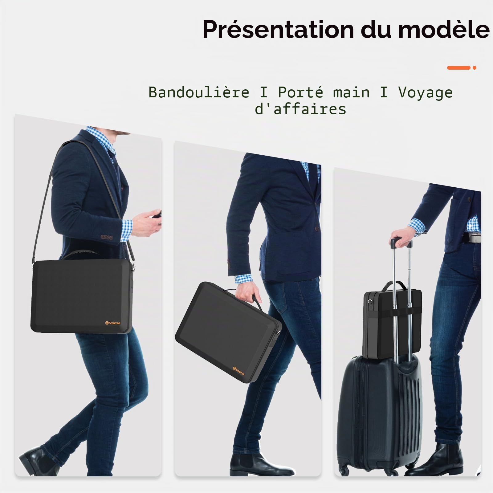 Smatree Sac à bandoulière pour ordinateur portable avec support(A485S), Noir - pour Apple, per 15-16 pollici Apple Macbook (A485S)
