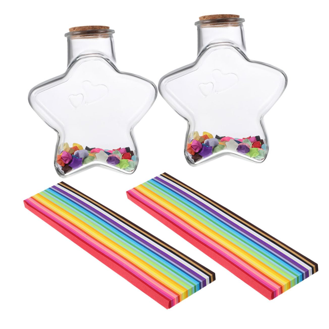 【星マークの商品】手彫りガラスボトル透明なミニボトル飲料香水ガラス素材 星マーク】手彫りガラスボトルセット透明なミニボトル飲料香水