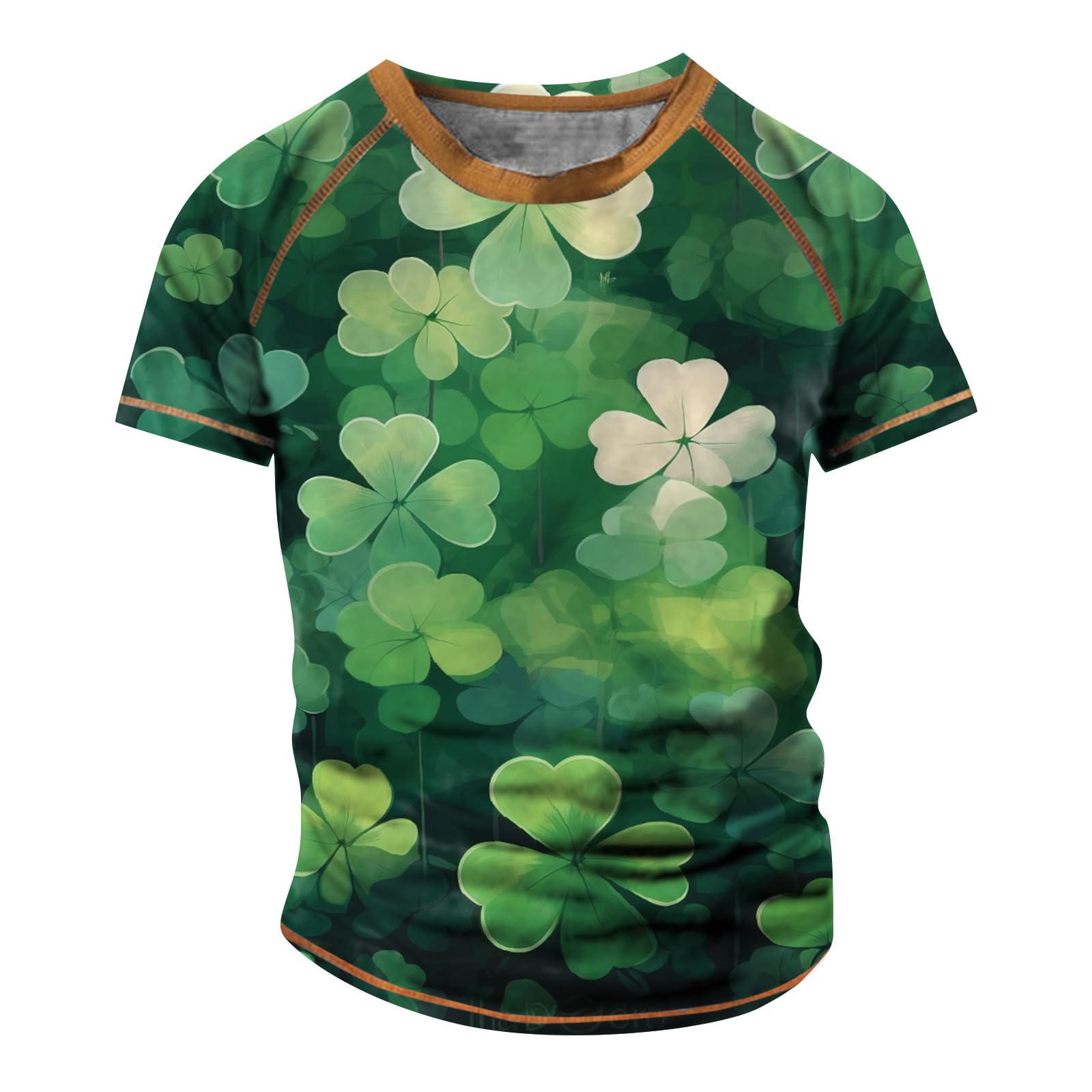 St Patrick's T-Shirt Men's Printed Short Sleeve Top Shamrock Printed Casual Fashion T-Shirt