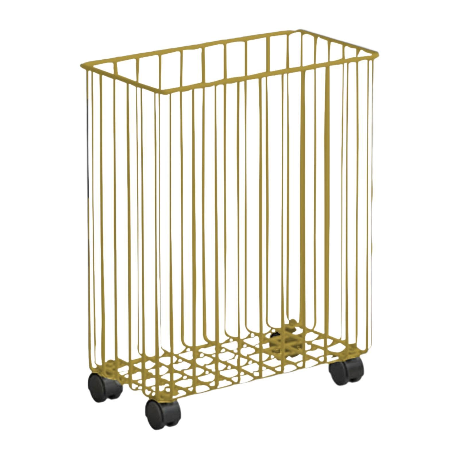 Rollbarer Wäschekorb, Aufbewahrungsbox für Yogamatten, Kuscheltier Organizer, Multifunktions Wäschekorb mit Rollen für Yogablöcke, Gold