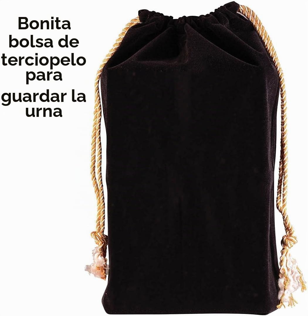 Urna de madera de palisandro hecha a mano para cenizas humanas para adultos, capacidad de 200 pulgadas cúbicas, urna funeraria con borde grabado para cenizas, caja de recuerdo conmemorativa