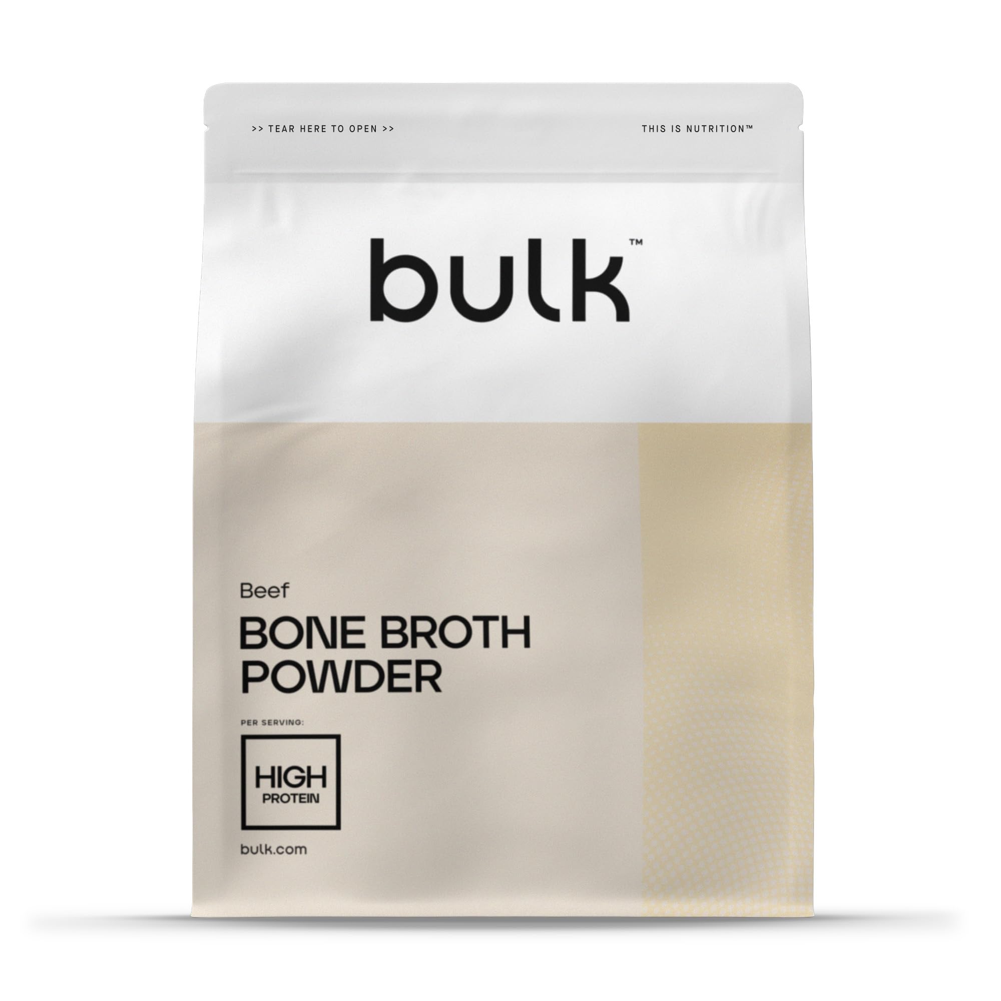 Bulk Bouillon d’os en poudre, Saveur Bœuf, 300 g, 30 portions, 9,4 g de protéines par portion, Collagène & Acides aminés, Favorise la croissance musculaire, Idéal pour soupes, ragoûts & cuisine
