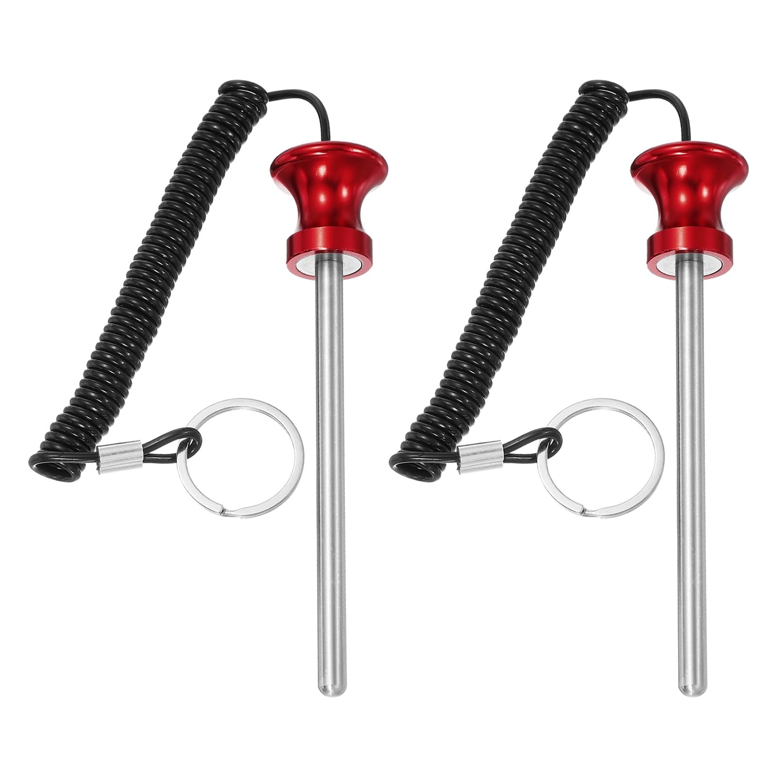 YELARXI Weight Stack Pin, Weight Gym Pin Strength Training Equipment Replacement with Pull Rope, 0.3 x 4.7 Inch Fit for Commercial Home Gym Club Machine Accessories (2 Pack, Red)