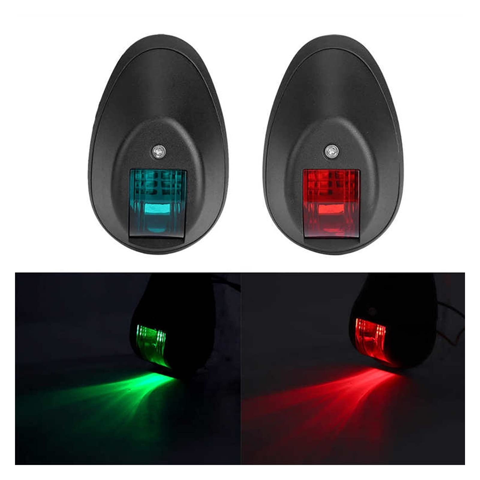 Paio di luci navigazione in barca 12V segnale impermeabile rosso verde 8pcs GUIDATO Spia avvertimento for barche marine yacht Per la navigazione e la pesca