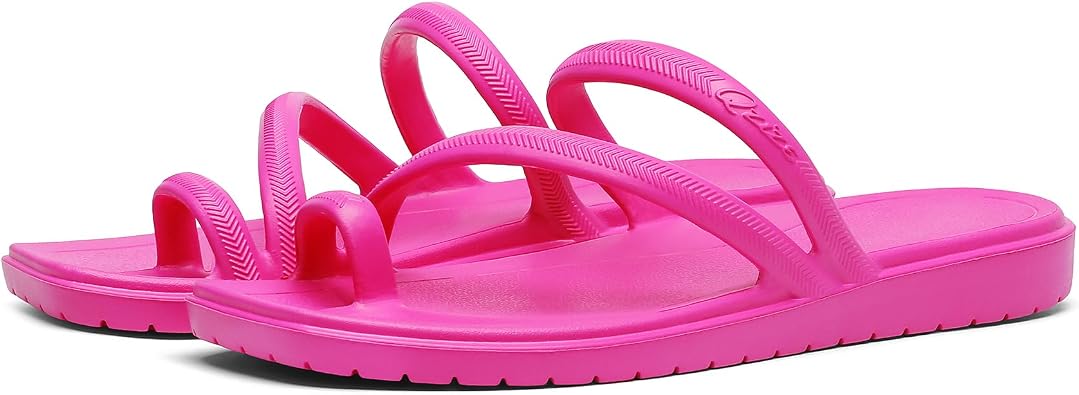 Women's Square Toe Flip Flops Arch Support Lightweight Comfort Sandals