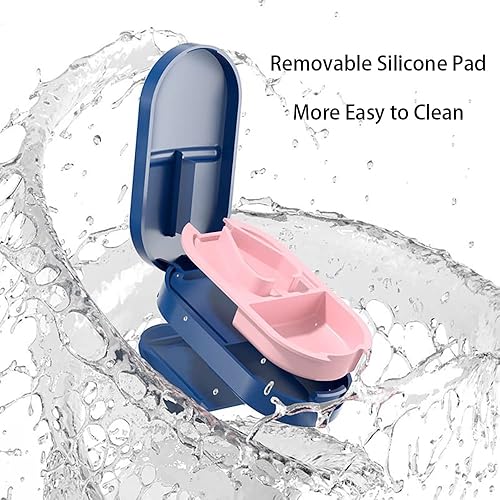 Miniatura 5 de Cortador de pastillas con almacenamiento, divisor de píldoras para pastillas pequeñas o grandes y tabletas de vitaminas, trituradora de píldoras