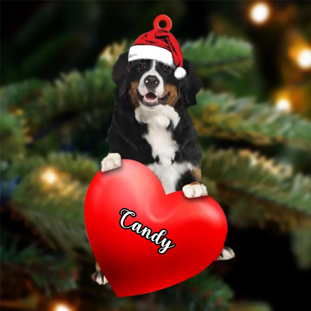 Personalized Bernese Mountain Dog Sitting Holding Heart Christmas Ornament, Tree Decorations, Dog Lovers Gift Idea, Xmas Decor, Birthday, Holiday