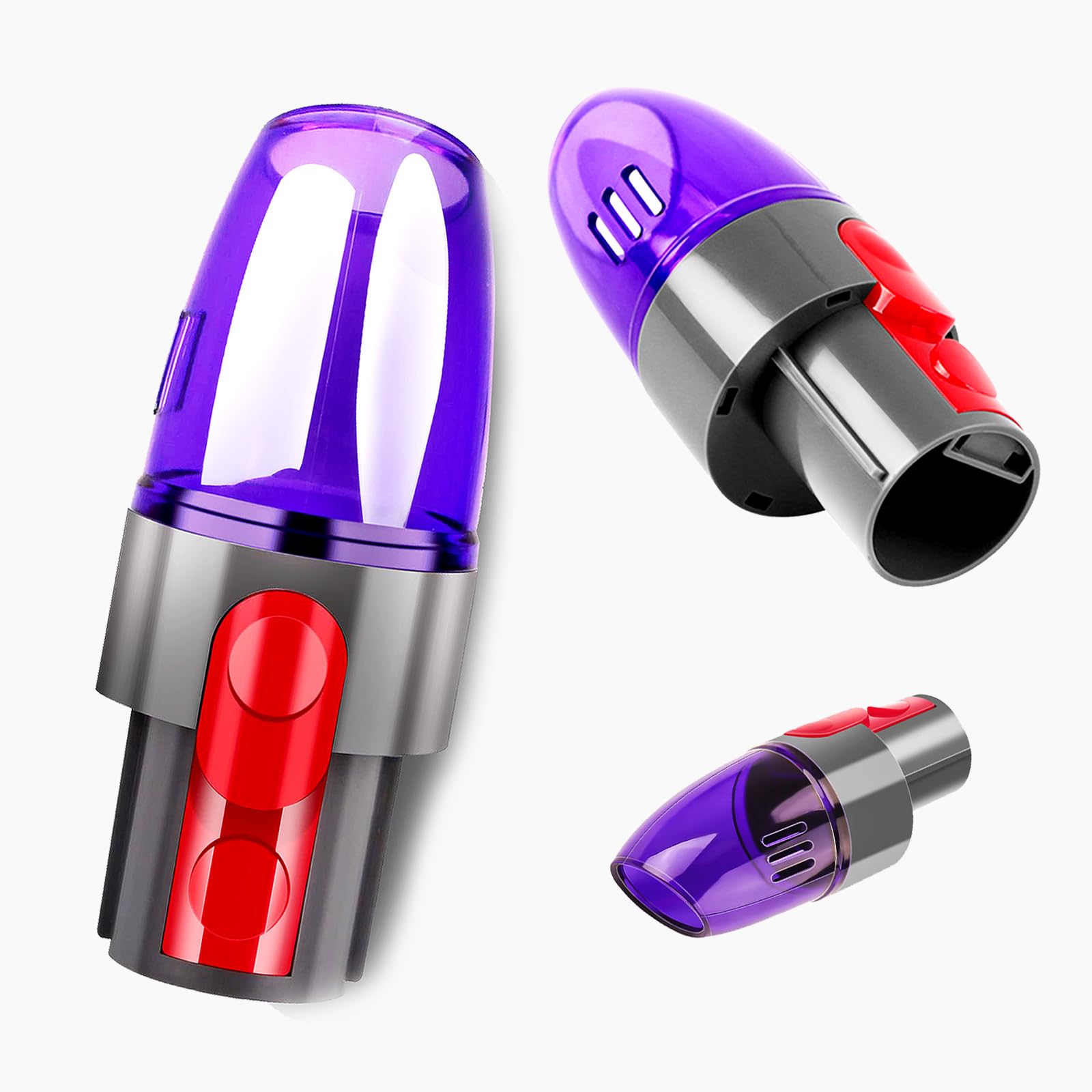 Spare Parts Biz Transparent Purple, Grey, Red - Suction Head For Vacuum Bags, Compatible With Dyson V15/ V12 / V11/ V10/ V8/ V7 Digital Slim Vacuum Cleaner