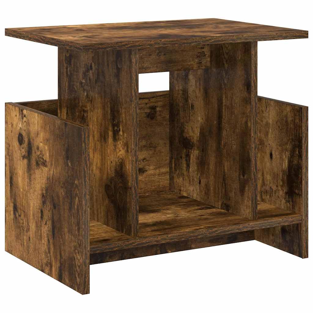 Set da 2 Supporti TV Moderni in Legno Ingegnerizzato Rovere Fumé | Consolle rettangolari salvaspazio per salotto, ideali per organizzare lettori e accessori media ordinatamente.