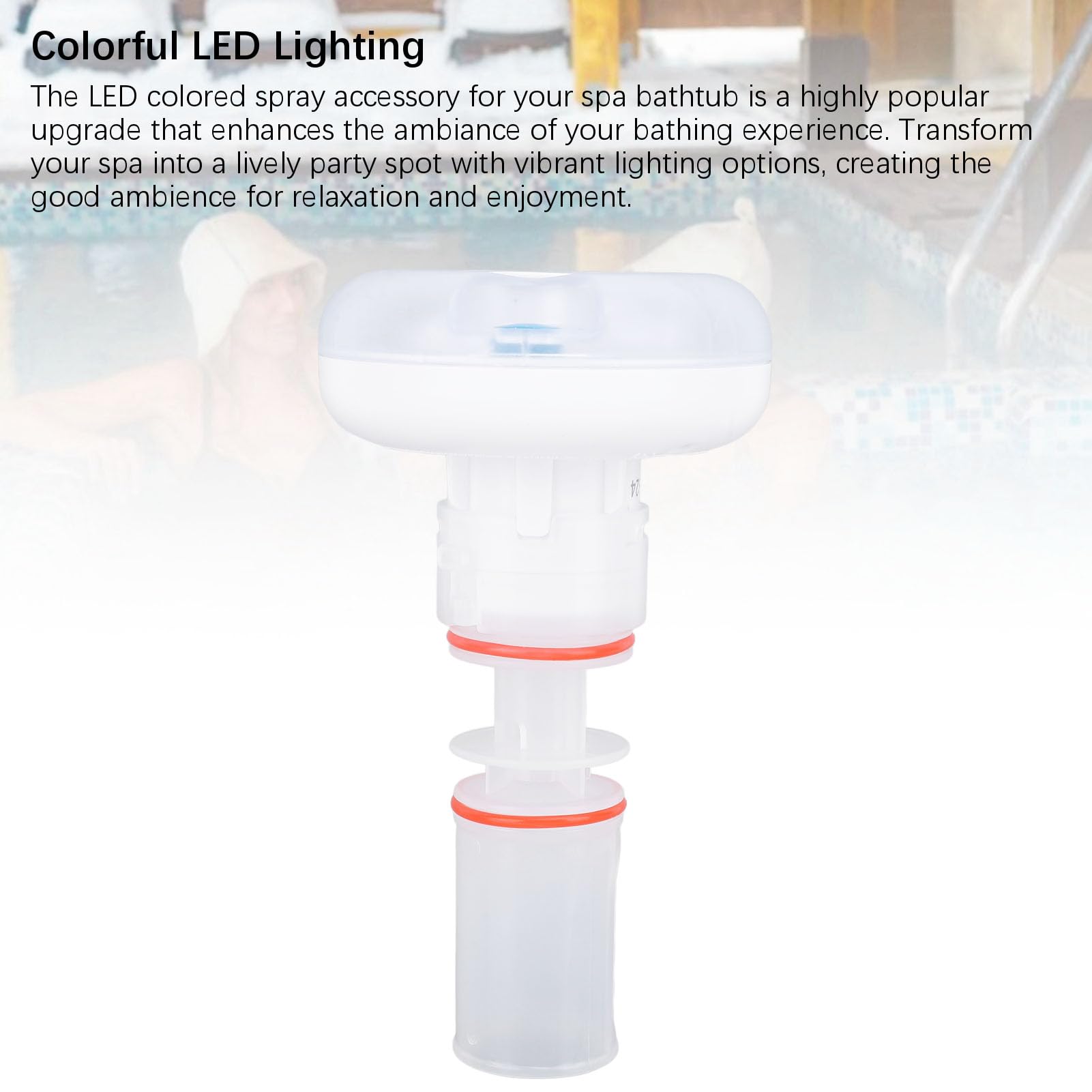 Generic Boquilla de Chorro de Aire para Masaje de Bañera SPA con Iluminación LED Colorida para Experiencia de SPA y Piscina en el Hogar - Diseño de Plástico Duradero - 1 Unidad