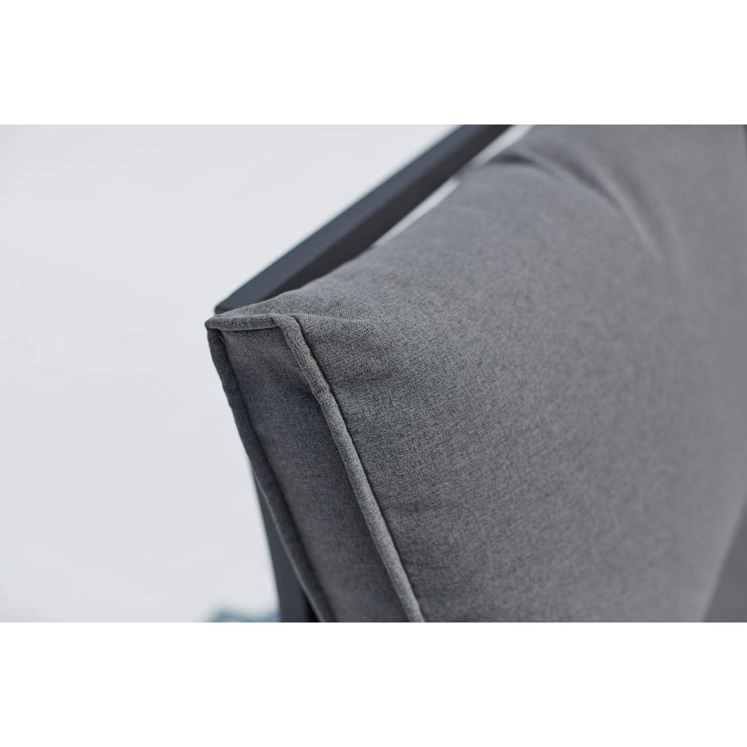 CONCEPT USINE Salon de Jardin Alu FIRA Gris Foncé 5 Places Waterproof