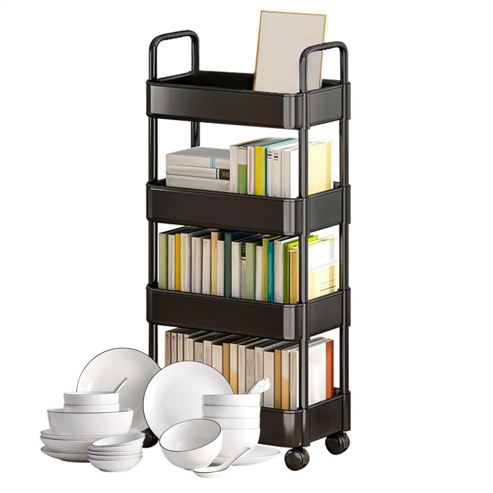 Carrello della Spesa Pieghevole,portaoggetti con Ruote,Multiuso|Ruote rastrelliera per bucato utile