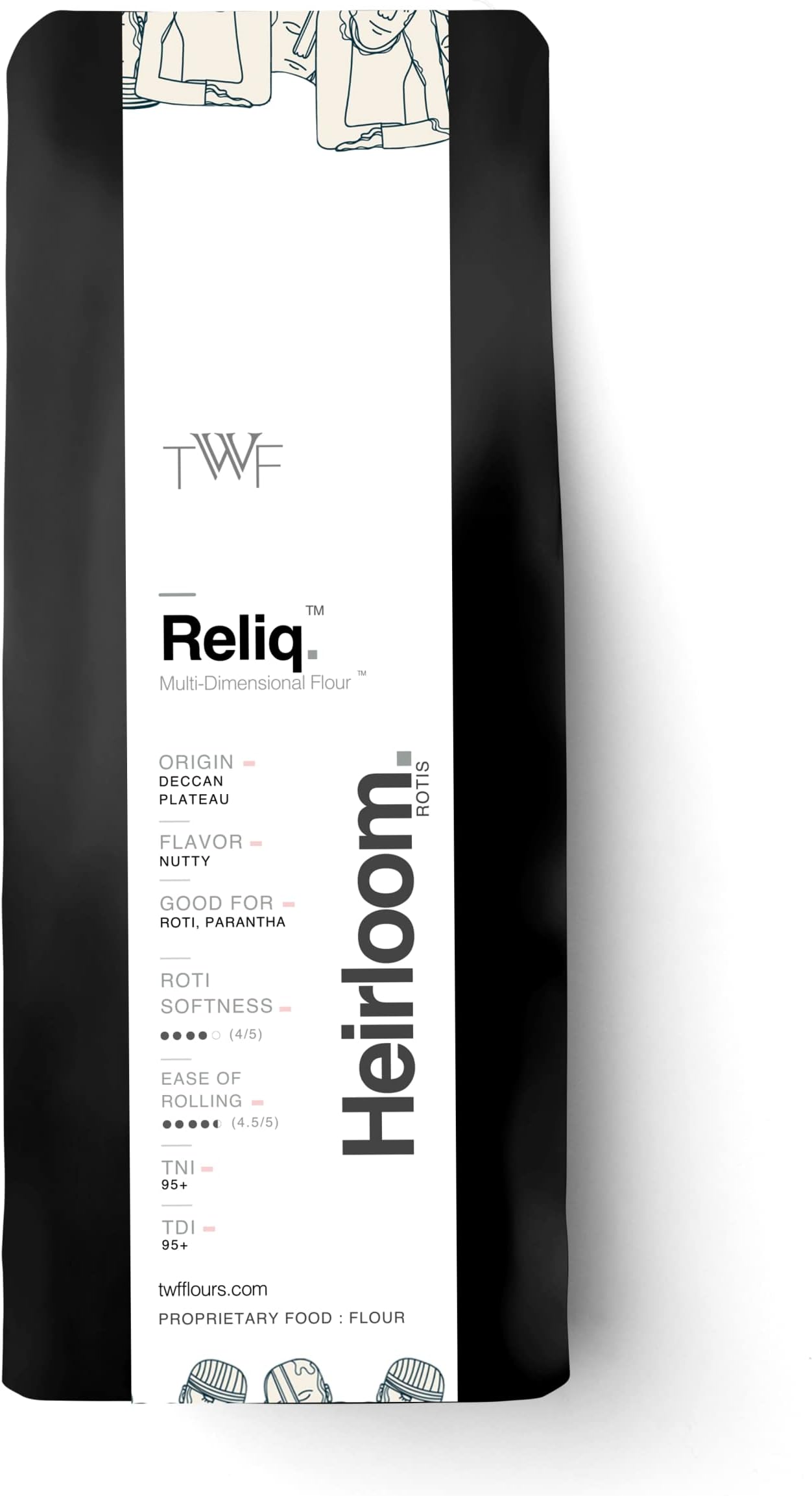 Reliq Flour Atta, 5kg, Ancient Heirloom Wheat | Naturally Low Glycemic Index | High Mineral, Antioxidant, vitamin and Fibre | Low Gluten | Gut friendly aata