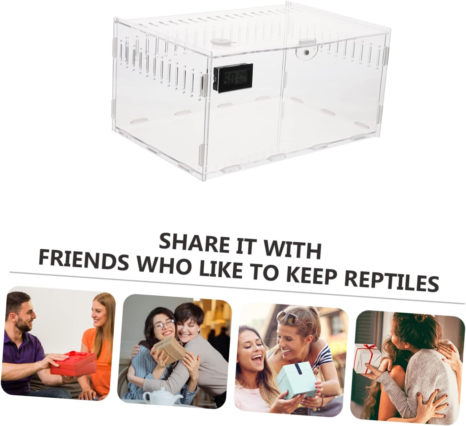 Transparent Reptile Breeding Box with Ventilation for Snakes and Small Pets Multi Function Household Snake Cage with Stable Airflow Spacious Reptile Enclosure for Geckos and