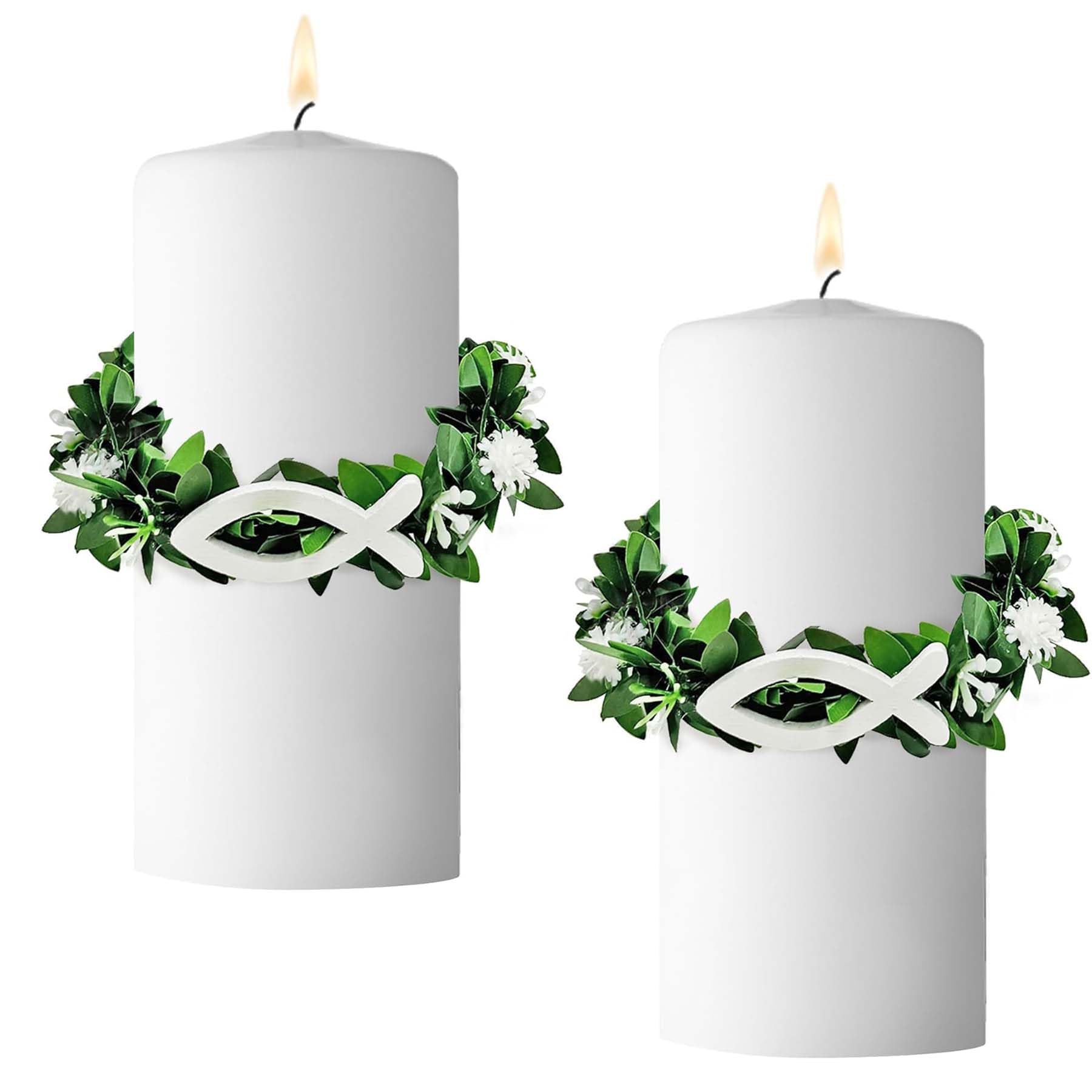 2 Stück Tropfschutz Taufkerze,Tropfschutz Kommunionkerze,Kerzen Tropfschutz Kommunion,Taufkerzen Kommunionkerzen Hochzeitskerzen,Kommunionkerze zubehör,für Kerze Kommunion Taufe Hochzeit Weiß
