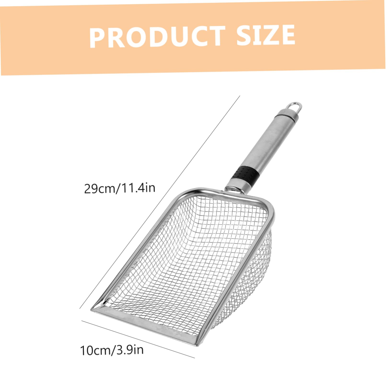 ERINGOGO Large Beach Shovel with Mesh Filter Sand Sifting Tool for Shell Collecting and Comfortable Grip for Beach Fun and Shell Hunting