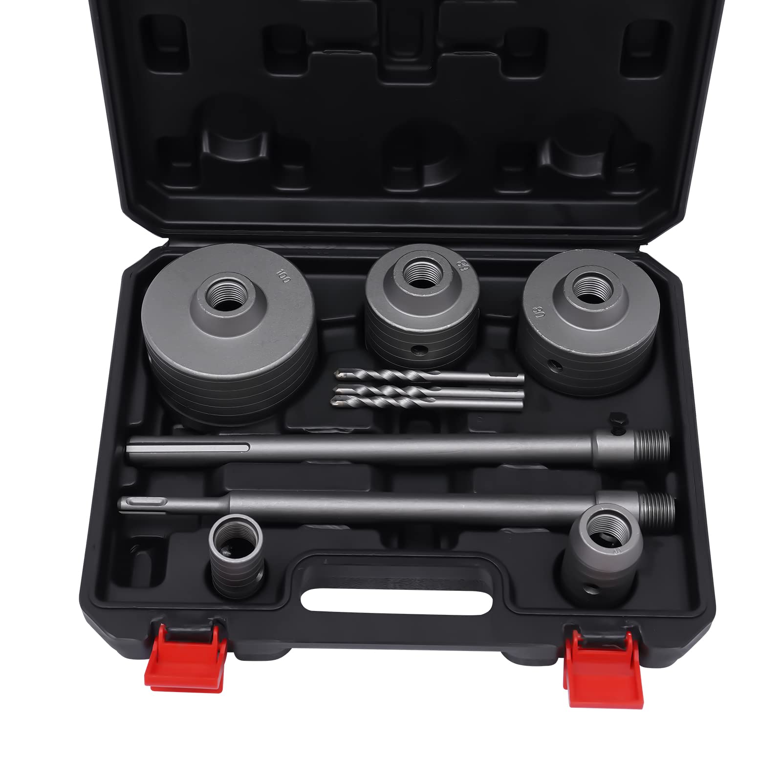 Set di 9 seghe a tazza per calcestruzzo, per cemento e cemento, con codolo 30/40/68/80/100 mm, seghe a tazza per cemento, set di corone per pietra, mattoni