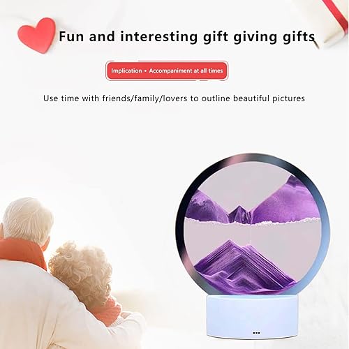 Miniatura 5 de WLWMCFXPWH Lámpara de mesa de pintura de arena USB luz nocturna paisaje dinámico natural 3D arte creativo arena regalos decorativos para el hogar
