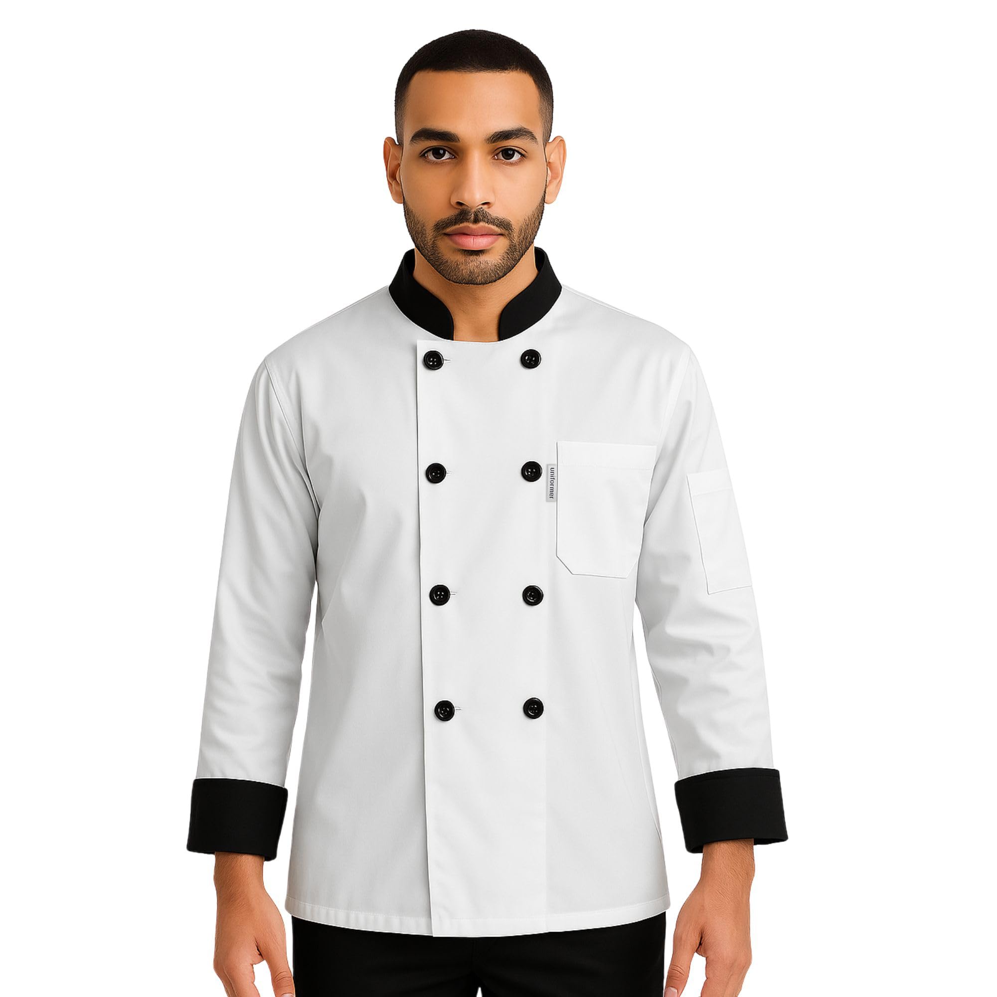 Full Sleeves Chef Coat for Men | Double-Breasted Chef Coat With Reversible Closure | Comfortable & Stylish | Easy Care & Breathable | Ideal for Chefs, Cooks, and Kitchen Staff